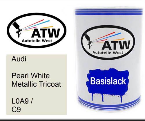 Audi, Pearl White Metallic Tricoat, L0A9 / C9: 500ml Lackdose, von ATW Autoteile West.